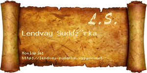 Lendvay Sudárka névjegykártya